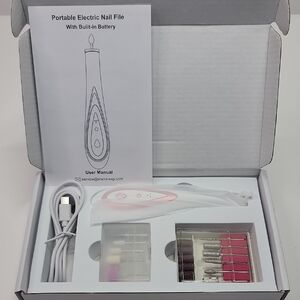 Portable Electric Nail File with Accessories NIB